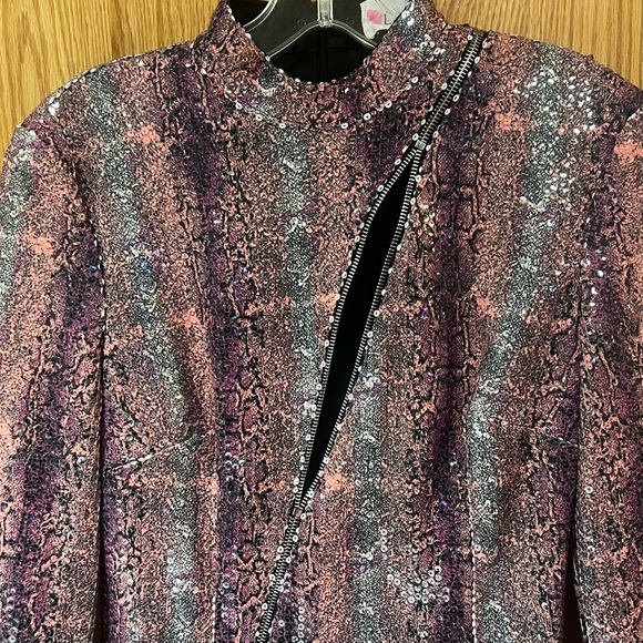 L'atiste by Amy Sequin‎ Snake Print Front Cut Out Mini Dress Pink Size Small - Picture 3 of 10